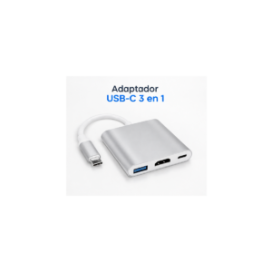 Adaptador 3 en 1 Tipo C, USB 3.0 y HDMI 4K para MacBook